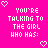 A static frame from an animated contact sheet showing a bright pink background with white pixelated text and heart symbols, displaying emotional verbs like "laughed" and "sobbed" alongside the phrase "YOU'RE TALKING TO THE GIRL WHO HAS: AND HAS SURVIVED THROUGH IT ALL".