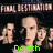 A pixelated image of a woman with dark hair and red lips, surrounded by smaller repeated images of her face, with green text reading "Death is coming" and repeated "FINAL DESTINATION" text at the top.