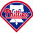 A diamond-shaped icon with red border, blue background, white 'P' symbol, and red 'Phillies' text.