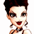 A pixelated cartoon-style buddy icon featuring a woman with dark hair and red lipstick on the left, next to green text reading "Original Icons .com" on a dark green background.