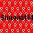 Red background with white circular patterns and black text repeating "SimonM44" horizontally across the image.