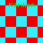 A static image with red and cyan checkered patterns, green text reading 'Korilion' repeated four times across the composition.
