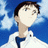 A pixelated anime-style character with brown hair and blue eyes in a white jacket over dark clothing against a blue sky background, next to text reading "Anime IM" and "COM" on black.