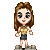 Pixelated cartoon character with brown hair, yellow shirt, dark shorts standing on gray platform; three of expressions and poses show eye states and arm positions