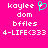 Pixelated text and symbols on a bright pink background with one version showing a cyan heart symbol next to 'kaylee' while the other shows a plus sign.