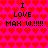 Pixelated text on a heart-patterned background with repeated phrases and exclamation marks.