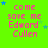 Bright green background with pink text reading 'come save me Edward Cullen' and scattered blue and light blue stars.