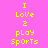 A static image with a pink background displaying yellow text "I Love 2 play Sports" arranged in three , with green rectangular blocks highlighting different lines of text