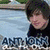 Two side-by-side show a person with dark hair in different poses; left has water and text, right shows an indoor background