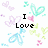 Pixelated text reads "I Love Andrew! Forever & Always xox" over a white background with pastel-colored butterfly and heart shapes.