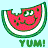 Pixelated watermelon slice with a bite taken out, pink flesh dotted with dark seeds, green rind, and white inner rind against light blue background.