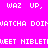 Pixelated text repeats across a gradient background with no visible motion changes.