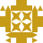 Golden-brown pixelated icon with symmetrical cross-like structure and four central diamond shapes on white background.