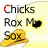 A 48x48 pixel animated buddy icon featuring text and a hat graphic with frame-to-frame color changes in the first letter of "Chicks".