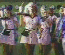 Animated sequence showing a woman in multiple poses: group of people, standing alone, and close-up face.