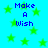 Blue background with green stars and repeated blue text reading "Make A Wish" in pixelated font.