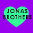 Four identical green heart-shaped icons with black text "JONAS BROTHERS" on a purple background, arranged in a