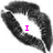 A circular black-and-white pattern with a central white space containing a single pink letter, displayed in three variations.