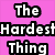 A static image with a pink background displaying text fragments arranged in a , including "The Hardest Thing," "In Life Is...," "Watching Someone You Love Someone Else," and "LOVE" in blue on a light blue patterned section
