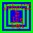 Four identical pixelated squares with layered blue and green borders, each containing red text reading "Jobpt33 is the best" in a distorted font.