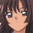 Anime-style character face with short dark hair, large eyes, and a neutral expression against a dark background.