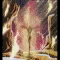 Animated sequence of a character with golden armor and blue accents performing dynamic poses against a light background.