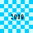 Blue and white checkered background with four instances of the text '2009' in black pixelated font, each positioned at a corner.