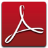 Red square icon with white stylized 'A' symbol, pixelated appearance, gray border, no visible text or additional elements.