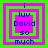 Four identical pixel-art display layered text within nested squares, each showing 'i luv David so much' in blue letters on pink and green backgrounds