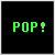 Animated contact sheet showing six frames of a pixelated green text animation on black background with