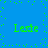 Blue background with green pixelated text 'Lexe' in four corners and scattered green dots forming a pattern.