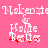 Pixelated text on pink background with red accents, showing 'Makenzie Makenzie' above 'Hallie Belle' in two side-by-side versions with slight text distortion.