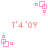 A pink pixelated icon with stacked squares and dots, displaying 'T'4 '09' text in orange-pink on a white background.