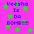 A static image with a bright pink background filled with green stars and blue text reading "Veesh Is DA BOMB!!!!!" in multiple repeated instances.