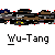 Animated contact sheet of 14 Wu-Tang Clan-themed buddy icons featuring various pixel art styles including group portraits, logo variations, and a jail cell scene with orange jumpsuit.
