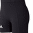 Pixelated image showing black spandex shorts with a white logo and pink text reading "we're so tight we make spandex look baggy".