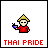 Pixel art of nine Thai-themed icons with red 'THAI PRIDE' text below each, featuring a character in traditional hat and bowl of noodles
