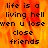 Pixelated text on a fiery orange-yellow background with black lettering, repeated in four identical