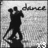 Black-and-white silhouette of two figures dancing with one figure lifting the other, set against a textured background with 'dance' text above.