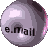 Animated contact sheet of 25 frames showing a rotating pink and gray sphere with "e.mail" text, displayed on a gray background.