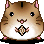 Two pixelated hamster characters with brown fur, pink inner ears and feet, black eyes, and a small dark stripe on their heads.