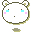 Pixelated cartoon animal head with four distinct expressions, each featuring light blue eyes and pink cheeks on a white face against gray background.