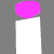 Pixelated icon with pink and white elements on gray background showing partial letters and symbols in animated sequence.