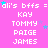 A static image with a bright pink background displays repeated text and star symbols in white and blue.