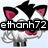 Pixelated cartoon animal with black and white fur, pink inner ears, and red mouth, displaying text overlays.