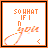 A 4-frame animated contact sheet of a pixelated orange text icon with handwritten-style 'you' and changing punctuation, each frame bordered in orange or black with small heart symbols.