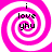 Four identical pink and white spiral patterns with black text reading 'i love yhu' arranged in a