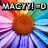 Pixelated image of a flower with orange center and multicolored petals, overlaid text "HUGGIE" in blocky font.