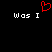 Red pixelated heart symbol above two identical white text phrases on black background.