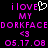 Pixelated text and symbols in pink and white on black background, with a heart symbol replacing 'o' in 'i love' and repeated text elements.